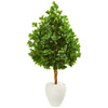 Nearly Natural 9375 59" Artificial Green Evergreen Tree in White Planter