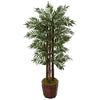 Nearly Natural 5991 4.5' Artificial Green Parlour Palm Tree in Bamboo Planter