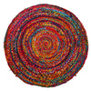 Nearly Natural D1009 4` x 4` Hand Braided Boho Colorful Chindi Round Rug