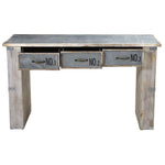 Nearly Natural 7032 32" Industrial White Wash Wood & Metal Desk