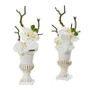 Nearly Natural 15`` Phalaenopsis Orchid Artificial Arrangement in White Urn (Set of 2)