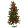 Nearly Natural 5350 36" Artificial Green & Red Pine & Berry Christmas Tree