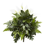 Nearly Natural 6073-S2 27" Artificial Green Mixed Spathifyllum Plant, Set of 2