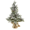 Nearly Natural 28`` Flocked Artificial Christmas Tree with Pine Cones