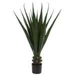 Nearly Natural 6932 45" Artificial Green Agave Plant in Black Pot