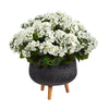 Nearly Natural P1614 26`` Geranium Artificial Plant in Black Planter with Stand