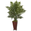 Nearly Natural 6321 4' Artificial Green Evergreen Plant in Decorative Wood Planter