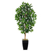 Nearly Natural T2115 4.5’ Ficus Artificial Tree in Black Metal Planters