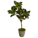 Nearly Natural 9655 41" Artificial Green Magnolia Leaf Tree in Olive Green Planter