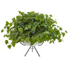 Nearly Natural P1209 26" Artificial Green Real Touch London Ivy Plant in White Planter with Metal Stand