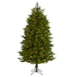 Nearly Natural 6` Hartford Fir Artificial Christmas Tree with 250 Warm (Multifunction) LED Lights with Instant Connect Technology and 711 Bendable Branches