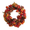 Nearly Natural W1255 24`` Autumn, Berries and Pinecone Fall Artificial Wreath
