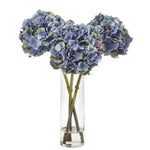 Nearly Natural A1427-DKBL 18” Hydrangea Artificial Arrangement in Glass Vases