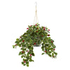 Nearly Natural 8879 42" Artificial Green Real Touch Variegated Holly Berry Plant in Hanging Bucket