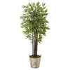 Nearly Natural T1057 5.5' Artificial Green Bamboo Tree in Farmhouse Planter