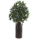 Nearly Natural 8610 31" Artificial Green Olive with Berries Plant in Decorative Canister