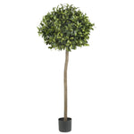 Nearly Natural 5` Sweet Bay Ball Topiary Silk Tree