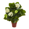 Nearly Natural 8312 29" Artificial Green Hydrangea Plant in Terra Cotta Planter