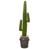 Nearly Natural P1119 59" Artificial Green Cactus Plant in Metal Planter