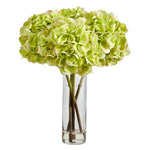 Nearly Natural A1499 18” Hydrangea Artificial Arrangement in Glass Vases