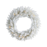 Nearly Natural W1174 24``Artificial Christmas Wreath 35 Warm LED Lights