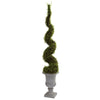 Nearly Natural 5425 60" Artificial Green Mohlenbechia Spiral Tree with Decorative Urn