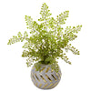Nearly Natural 8819 17" Artificial Green Maiden Hair Plant in Decorative Vase