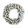 Nearly Natural W1306 24`` Flocked Artificial Christmas Wreath