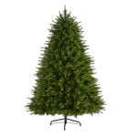 Nearly Natural 7` New England Pine Artificial Christmas Tree with 400 Clear Lights and 1044 Bendable Branches