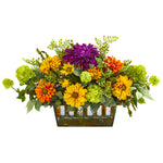 Nearly Natural 1719 26" Artificial Mixed Floral Arrangement, Multicolor