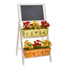 Nearly Natural 8384 31" Artificial Orange & Red Japanese Plant in Farmhouse Stand & Chalkboard