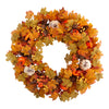 Nearly Natural W1182 30``  Pumpkin and Maple Leaf Artificial Fall Wreath