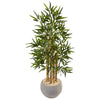 Nearly Natural 5802 4' Artificial Green Bamboo Tree in Sand Colored Bowl