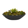 Nearly Natural 8251 17" Artificial Green Agave & Succulent Garden Plant in Black Planter