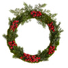 Nearly Natural W1047 20`` Iced Pine and Berries Artificial Christmas Wreath