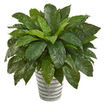 Nearly Natural P1037 33" Artificial Green Bird's Nest Fern Plant in Tin Bucket