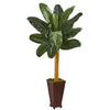 Nearly Natural 9542 63" Artificial Green Banana Tree in Decorative Planter