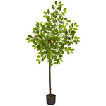 Nearly Natural 9162 61" Artificial Green Lemon Tree in Black Pot