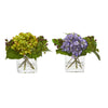 Nearly Natural 4347-S2 8" Artificial Green & Purple Hydrangea Arrangement, Set of 2