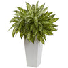 Nearly Natural 6836 28" Artificial Green Aglaonema with White Decorative Planter