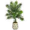 Nearly Natural T1391 46” Areca Palm Artificial Tree in Floral Print Planters