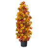 Nearly Natural 9998 39" Artificial Red & Yellow Autumn Maple Tree in Black Planter