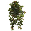 Nearly Natural 6116-S2 32" Artificial Green Raspberry Hanging Bush with Berry, Set of 2
