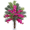 Nearly Natural Phalaenopsis Orchid and Areca Palm Artificial Arrangement