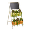 Nearly Natural 8401 31" Artificial Green Mini Agave & Succulent Plant in Farmhouse Stand with Chalkboard