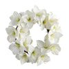 Nearly Natural 18`` White Amaryllis Artificial Wreath