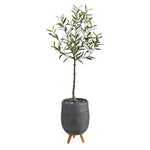 Nearly Natural T2548 4.5` Olive Artificial Tree in Gray Planter with Stand