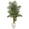 Nearly Natural T2222 5.5’ Golden Cane Artificial Palm Tree in White Planter