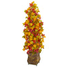 Nearly Natural 9949 41" Artificial Autumn Maple Tree in Decorative Metal Planter, Multicolor