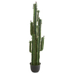 Nearly Natural 8103 6.5' Artificial Green Cactus Plant in Black Planter